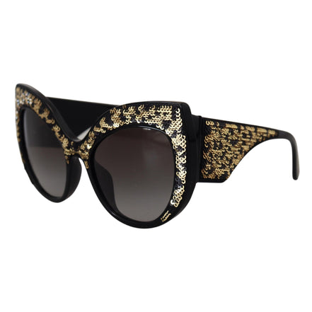 Occhiali da sole Dolce & Gabbana DG4326 polarizzati con paillettes nere e oro a farfalla