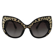 Occhiali da sole Dolce & Gabbana DG4326 polarizzati con paillettes nere e oro a farfalla