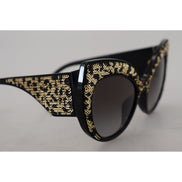 Occhiali da sole Dolce & Gabbana DG4326 polarizzati con paillettes nere e oro a farfalla