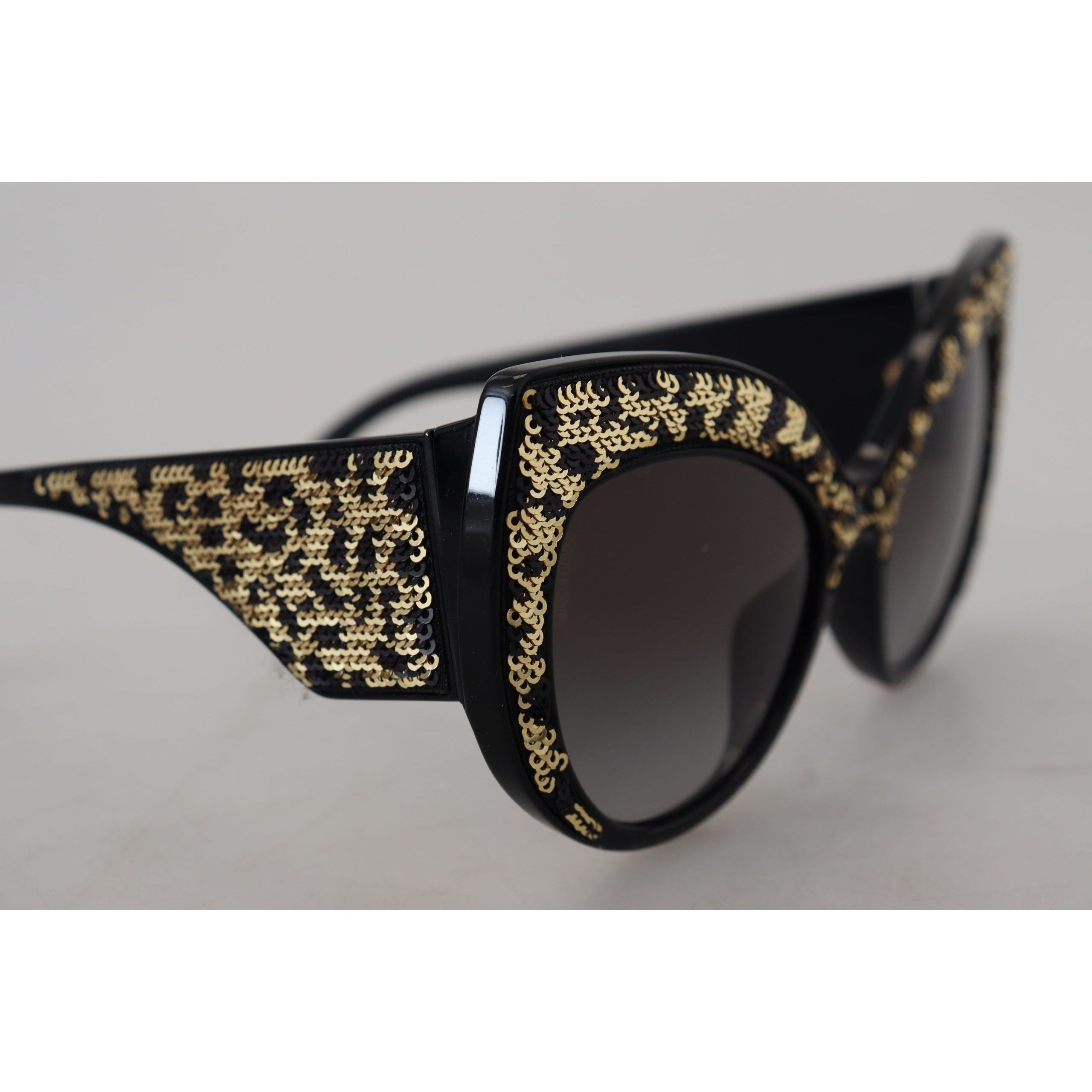 Occhiali da sole Dolce & Gabbana DG4326 polarizzati con paillettes nere e oro a farfalla