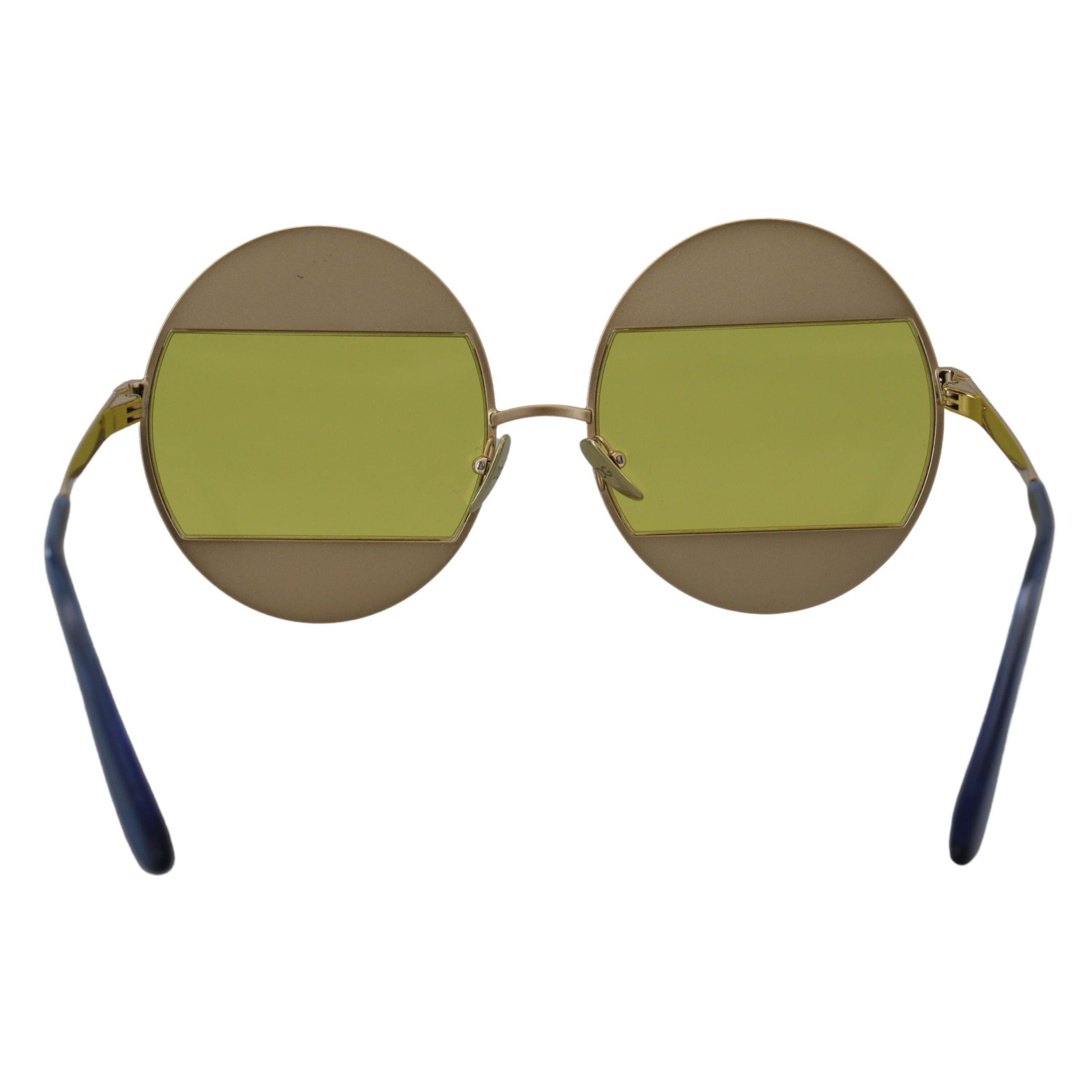 Lunettes de soleil Dolce & Gabbana DG2209B en métal ovale doré avec cristaux