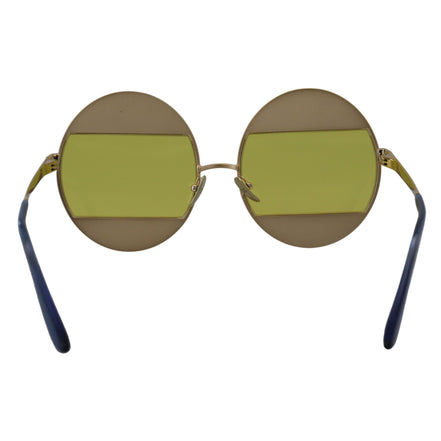 Lunettes de soleil Dolce & Gabbana DG2209B en métal ovale doré avec cristaux
