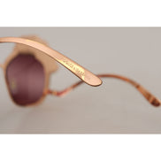 Occhiali da sole Dolce & Gabbana DG2202 in oro rosa con ricamo di paillettes a forma di rosa