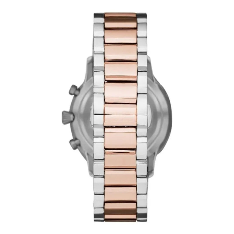 Orologio cronografo Emporio Armani in acciaio color argento e bronzo