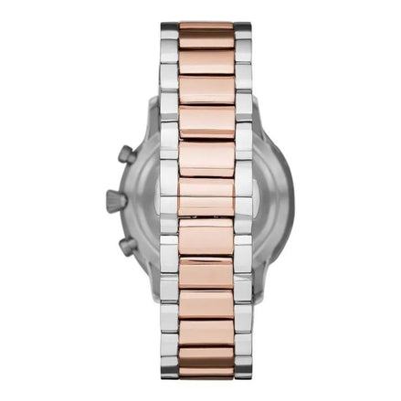 Orologio cronografo Emporio Armani in acciaio color argento e bronzo