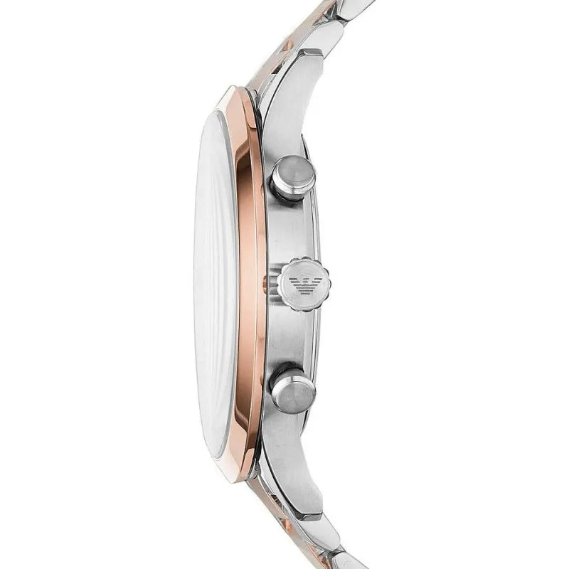 Orologio cronografo Emporio Armani in acciaio color argento e bronzo