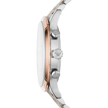 Orologio cronografo Emporio Armani in acciaio color argento e bronzo