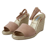 Sandales Prada en daim rose avec bride à la cheville