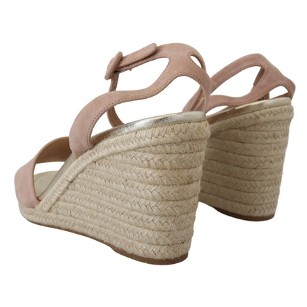 Sandales Prada en daim rose avec bride à la cheville