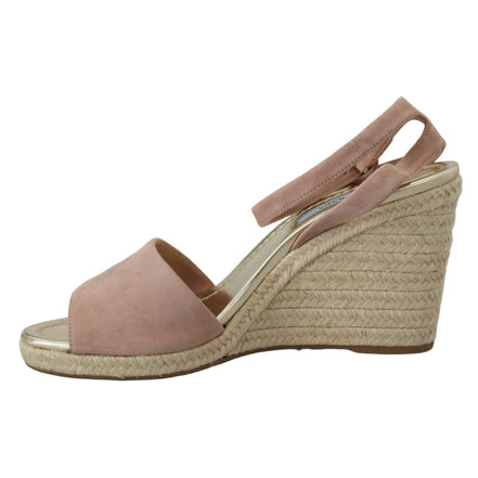 Sandales Prada en daim rose avec bride à la cheville