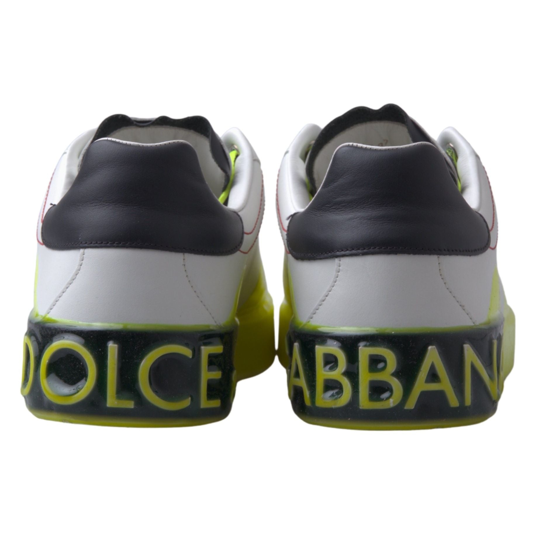 Dolce & Gabbana Scarpe da Ginnastica in Pelle Portofino Bianche Gialle
