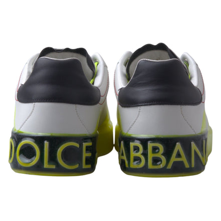 Dolce & Gabbana Scarpe da Ginnastica in Pelle Portofino Bianche Gialle