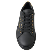 Dolce & Gabbana Sneakers Classiche in Pelle Nera e Oro