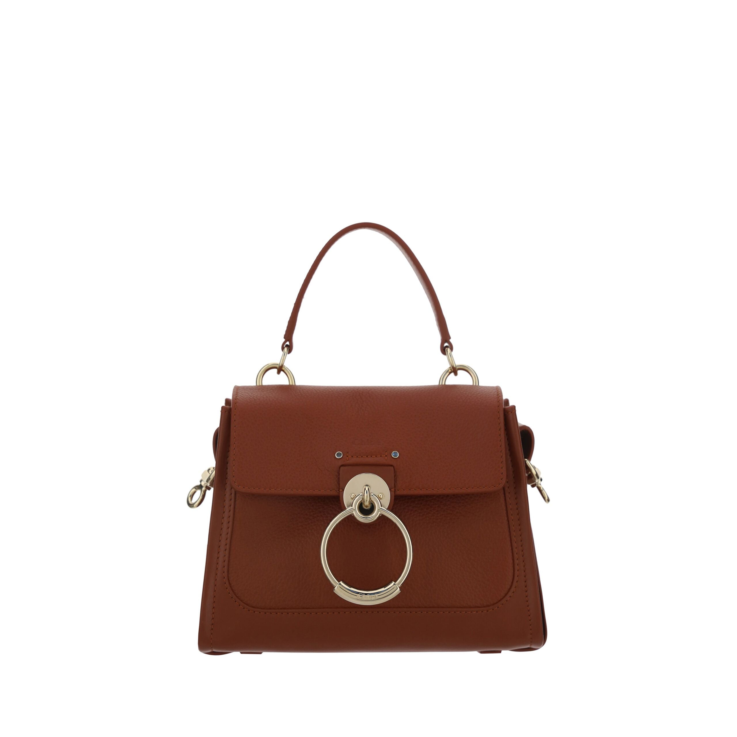 Borsa a mano Chloé Tess in pelle di vitello marrone