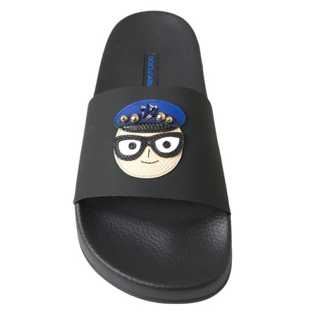 Dolce & Gabbana Sandales Tongs Noires Plage Saint Barth
