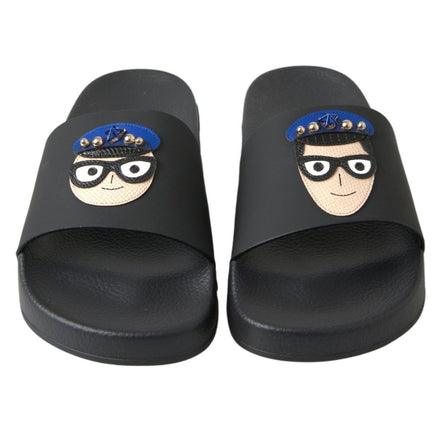 Dolce & Gabbana Sandales Tongs Noires Plage Saint Barth