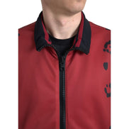 Bomber Dolce & Gabbana en polyester léopard rouge à fermeture éclair intégrale