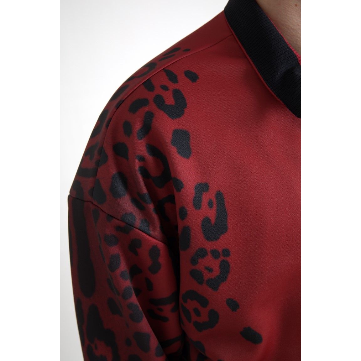 Bomber Dolce & Gabbana en polyester léopard rouge à fermeture éclair intégrale