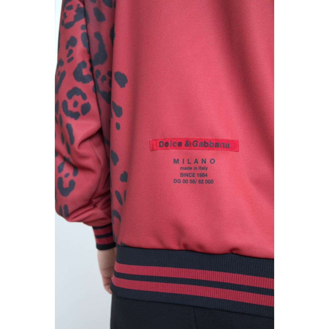 Bomber Dolce & Gabbana en polyester léopard rouge à fermeture éclair intégrale