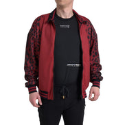 Bomber Dolce & Gabbana en polyester léopard rouge à fermeture éclair intégrale