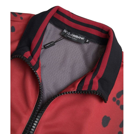 Bomber Dolce & Gabbana en polyester léopard rouge à fermeture éclair intégrale