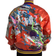 Giacca Blouson Dolce & Gabbana in Poliestere Arancione con Bottoni