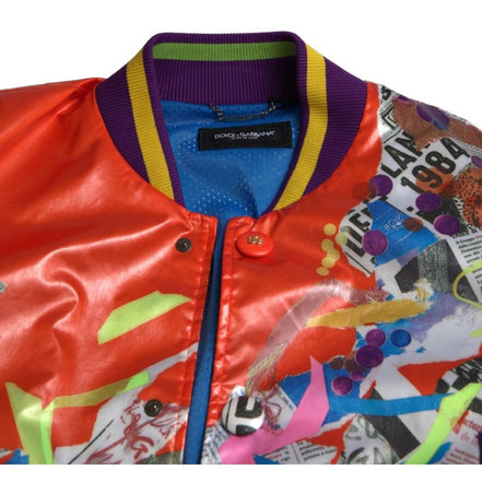 Giacca Blouson Dolce & Gabbana in Poliestere Arancione con Bottoni