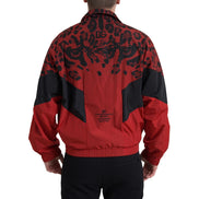 Pull zippé intégral Dolce & Gabbana en nylon rouge léopard