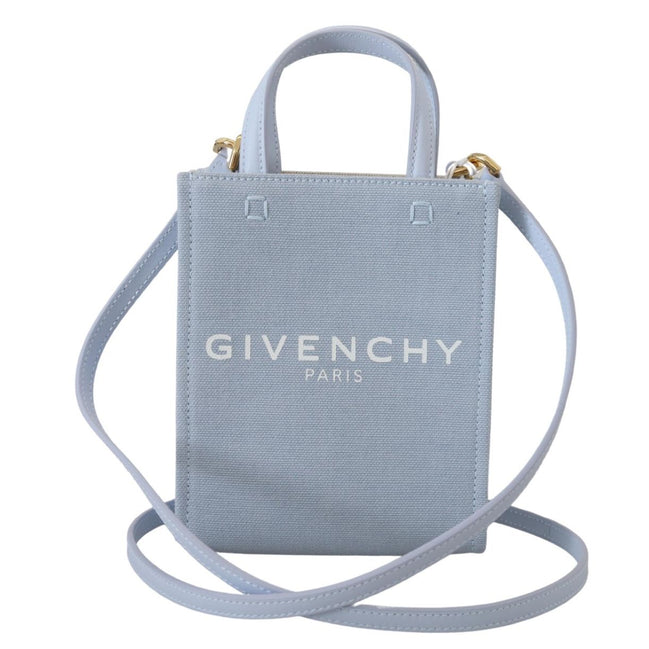 Borsa a tracolla mini Givenchy Cloud verticale in tela spalmata blu