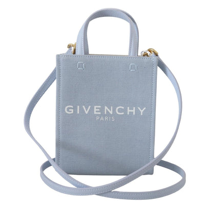 Sac bandoulière Givenchy Vertical Cloud Mini en toile enduite bleue
