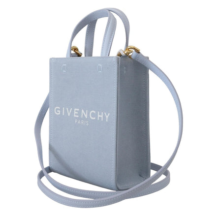 Borsa a tracolla mini Givenchy Cloud verticale in tela spalmata blu