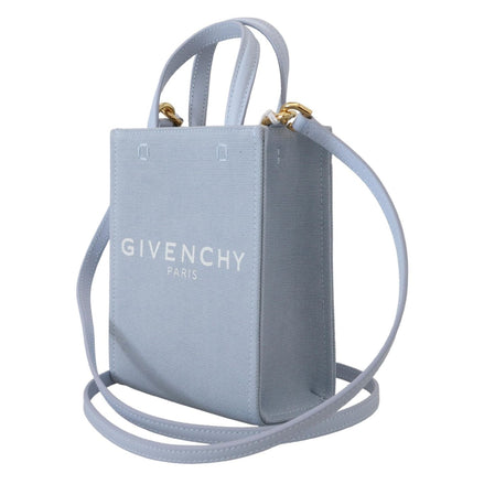 Sac bandoulière Givenchy Vertical Cloud Mini en toile enduite bleue