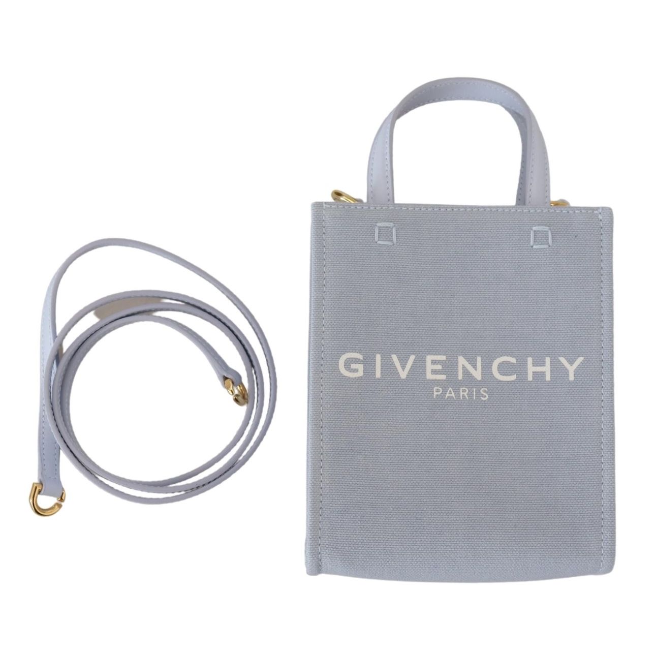 Borsa a tracolla mini Givenchy Cloud verticale in tela spalmata blu