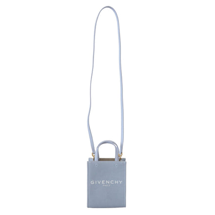 Borsa a tracolla mini Givenchy Cloud verticale in tela spalmata blu