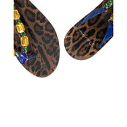 Sandales plates Dolce & Gabbana Blue Crystals Chaussures de plage