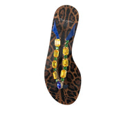 Sandales plates Dolce & Gabbana Blue Crystals Chaussures de plage