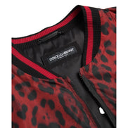 Dolce & Gabbana Blouson Court Bomber Léopard Rouge