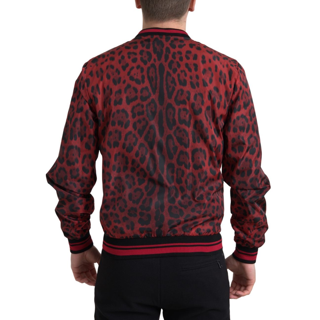 Dolce & Gabbana Blouson Court Bomber Léopard Rouge