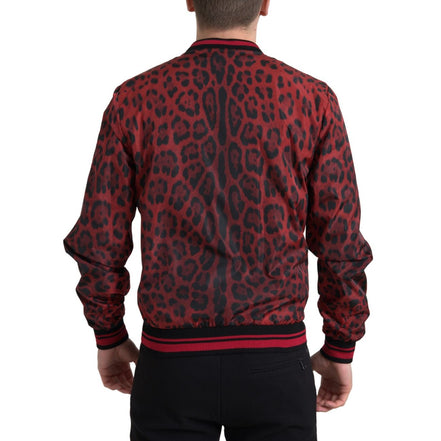 Dolce & Gabbana Blouson Court Bomber Léopard Rouge