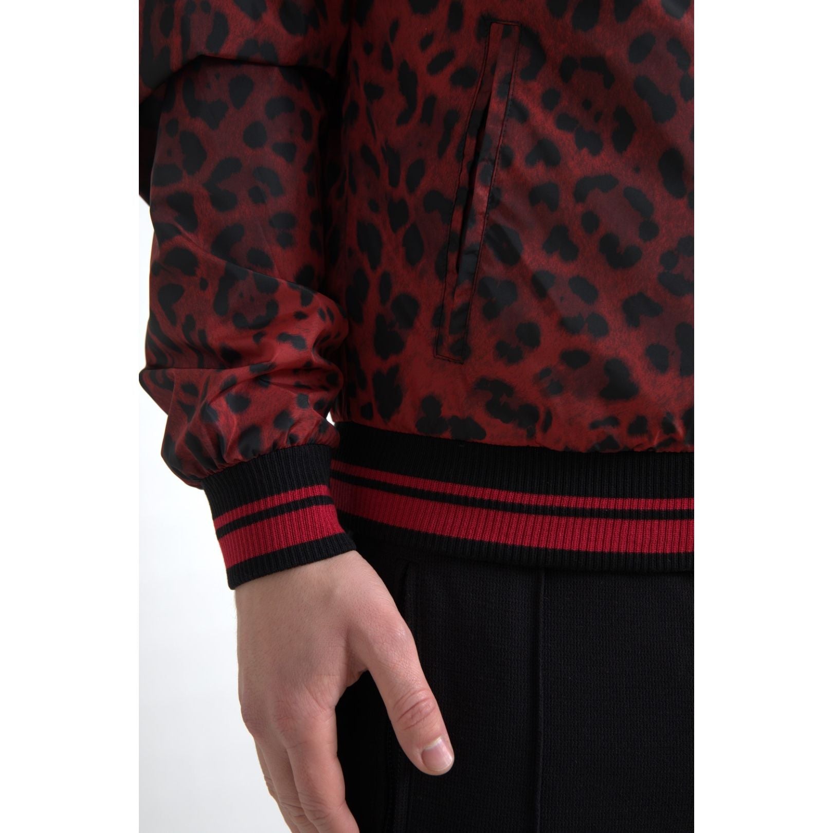 Dolce & Gabbana Blouson Court Bomber Léopard Rouge