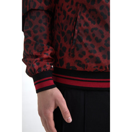Dolce & Gabbana Blouson Court Bomber Léopard Rouge