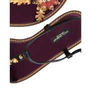 Sandali Dolce & Gabbana neri in pelle con cristalli e oro