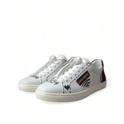 Scarpe da ginnastica basse Dolce & Gabbana in pelle bordeaux bianca con logo