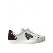 Scarpe da ginnastica basse Dolce & Gabbana in pelle bordeaux bianca con logo