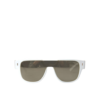 Lunettes de soleil Dolce & Gabbana DG4356 en acétate blanc avec verres miroirs