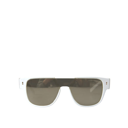 Lunettes de soleil Dolce & Gabbana DG4356 en acétate blanc avec verres miroirs