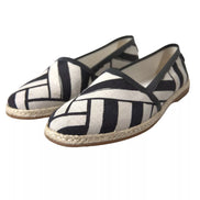 Chaussures Espadrilles Slip-On Rayées Noires et Blanches Dolce & Gabbana