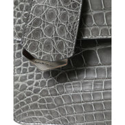 Borsa a tracolla media Balenciaga in pelle esotica grigia