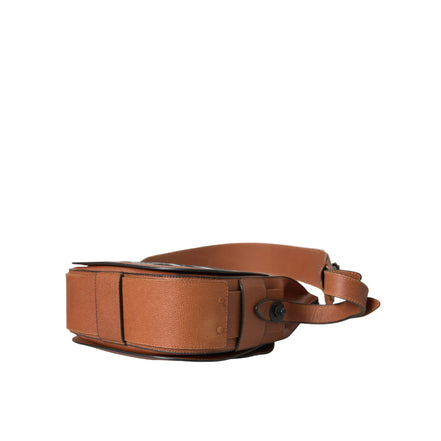 Sac bandoulière vertical Balenciaga en cuir façon peau exotique noir et marron
