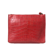 Balenciaga Pochette Classique en Cuir Exotique Rouge